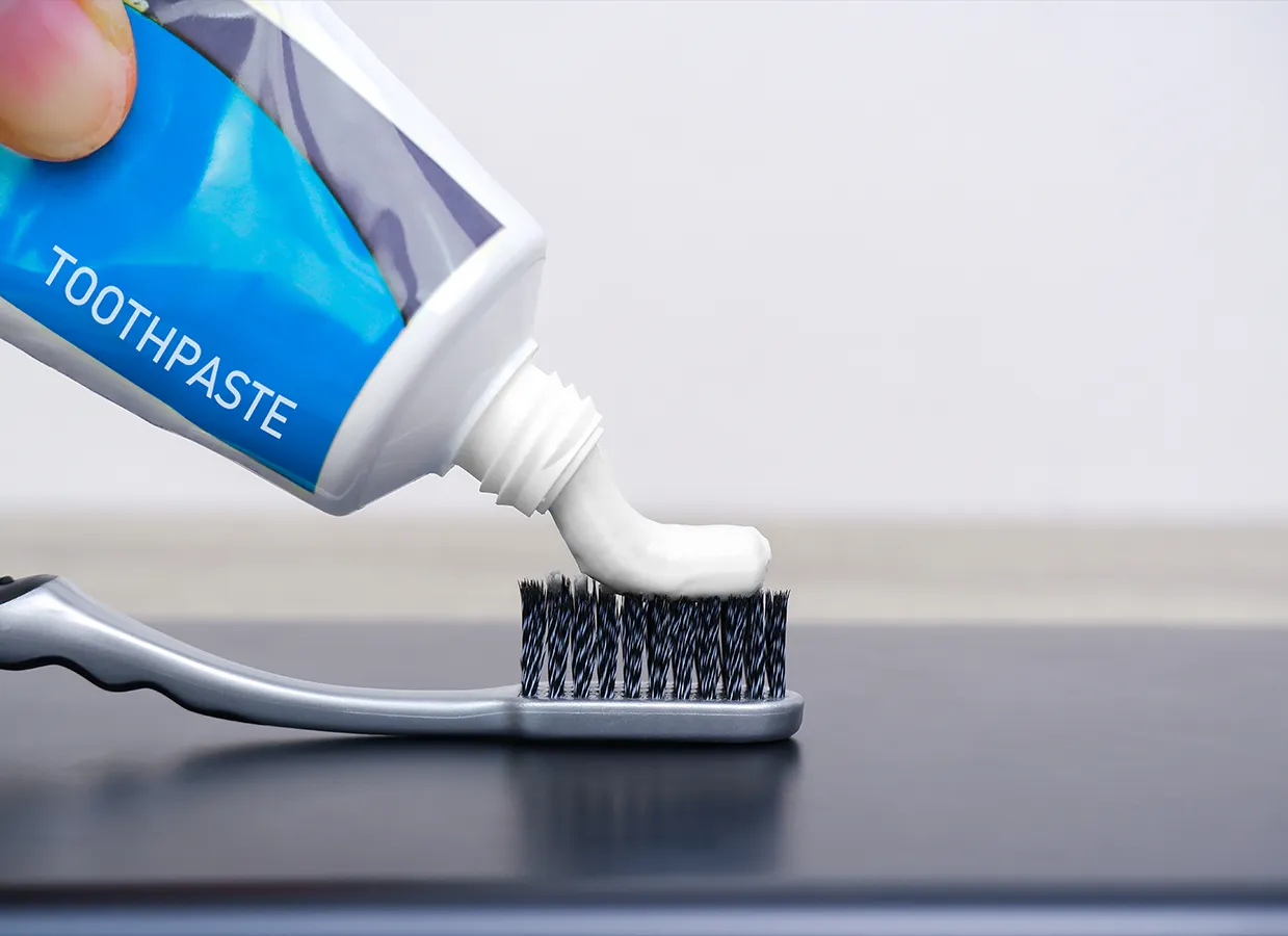 Tooth paste and brush